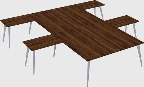 Shared l-shaped office desk system