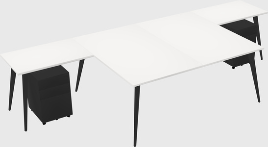 Shared l-shaped office desk system