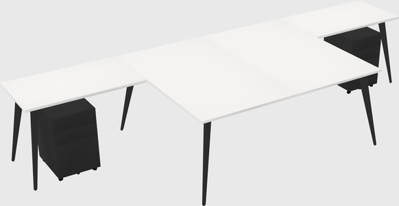 Shared l-shaped office desk system