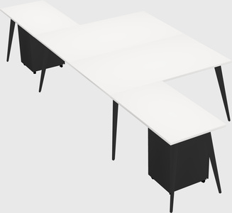 Shared l-shaped office desk system