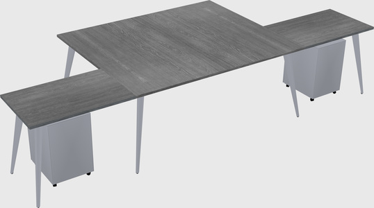 Shared l-shaped office desk system