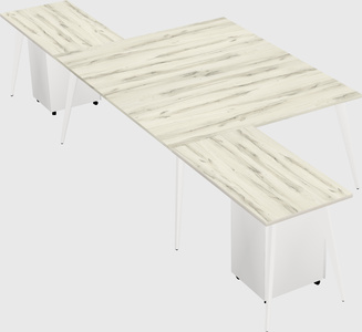 Shared l-shaped office desk system