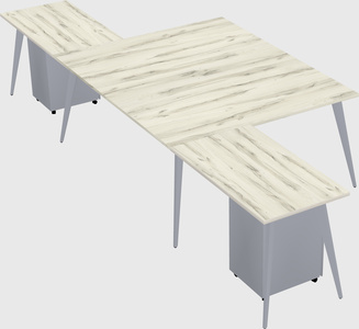 Shared l-shaped office desk system
