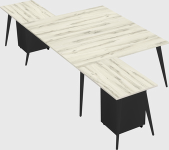 Shared l-shaped office desk system