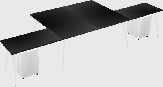 Shared l-shaped office desk system
