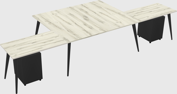 Shared l-shaped office desk system