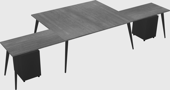 Shared l-shaped office desk system