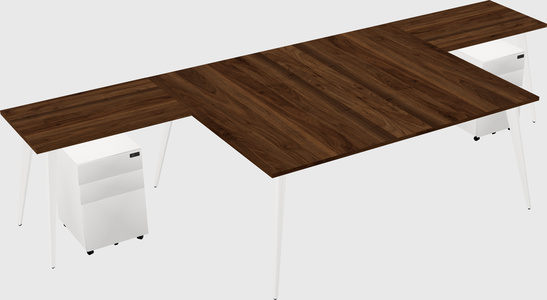 Shared l-shaped office desk system