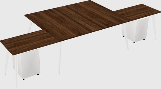 Shared l-shaped office desk system