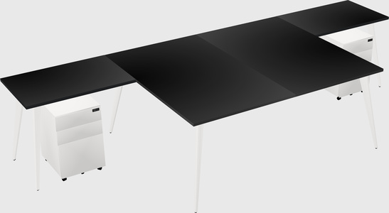 Shared l-shaped office desk system