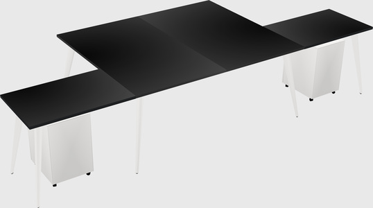 Shared l-shaped office desk system