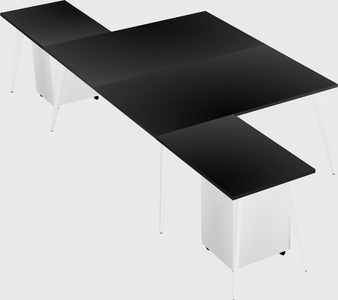 Shared l-shaped office desk system