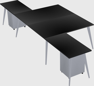 Shared l-shaped office desk system