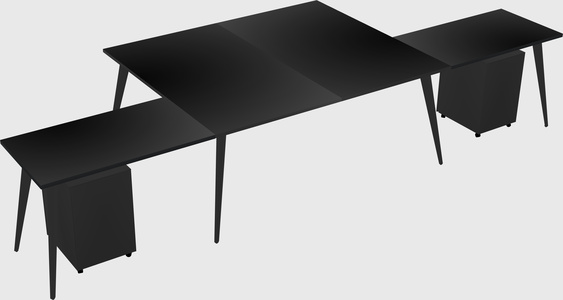 Shared l-shaped office desk system