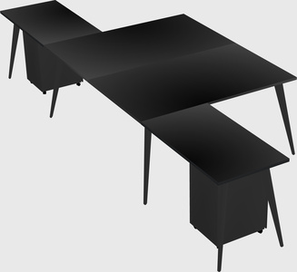 Shared l-shaped office desk system