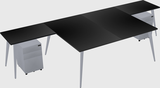 Shared l-shaped office desk system
