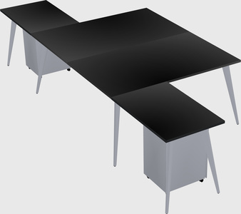 Shared l-shaped office desk system
