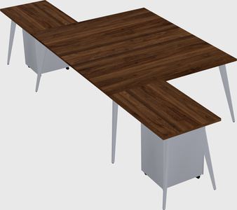 Shared l-shaped office desk system