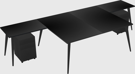Shared l-shaped office desk system