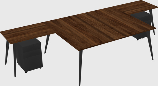 Shared l-shaped office desk system