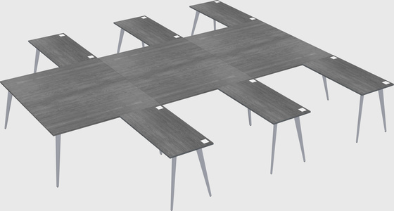 Shared l-shaped office desk system