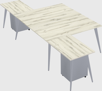Shared l-shaped office desk system
