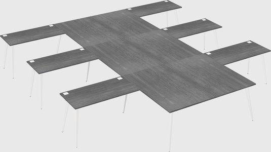 Shared l-shaped office desk system