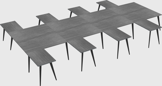 Shared l-shaped office desk system