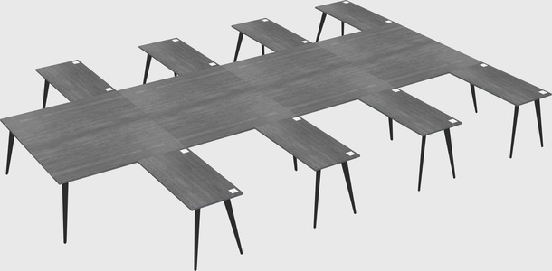 Shared l-shaped office desk system