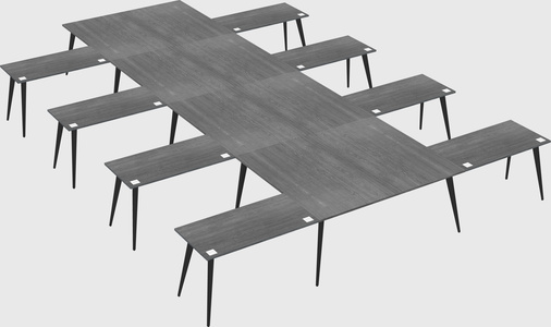 Shared l-shaped office desk system