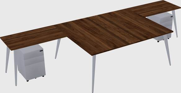 Shared l-shaped office desk system