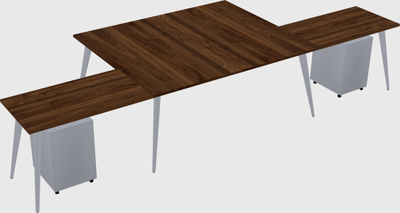 Shared l-shaped office desk system
