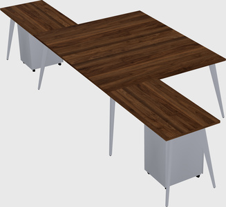 Shared l-shaped office desk system