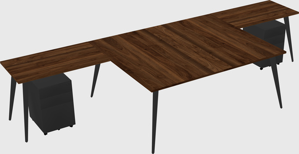 Shared l-shaped office desk system