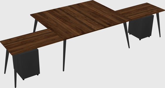 Shared l-shaped office desk system