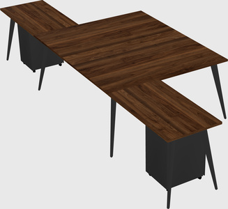 Shared l-shaped office desk system