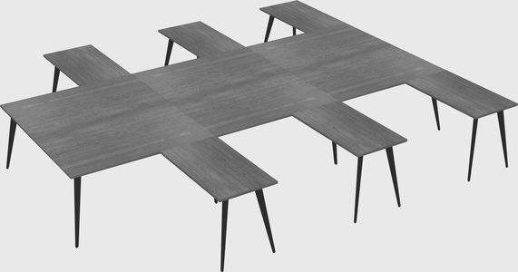Shared l-shaped office desk system