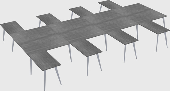 Shared l-shaped office desk system