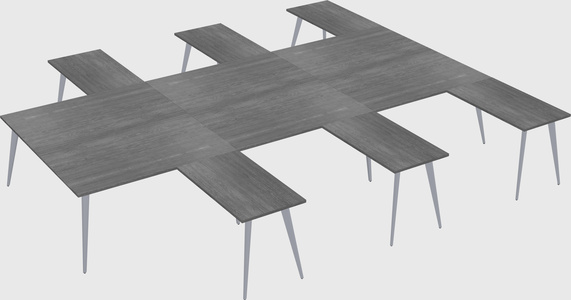 Shared l-shaped office desk system