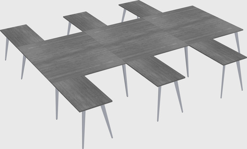 Shared l-shaped office desk system