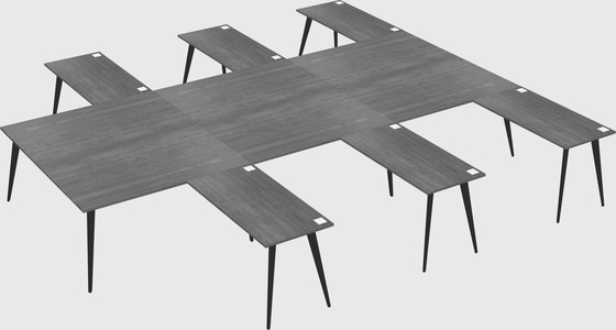 Shared l-shaped office desk system