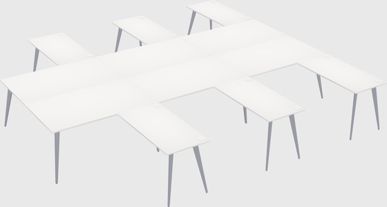 Shared l-shaped office desk system