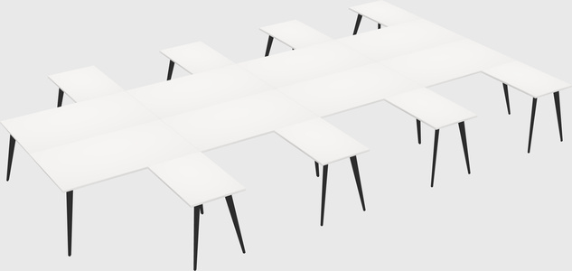 Shared l-shaped office desk system