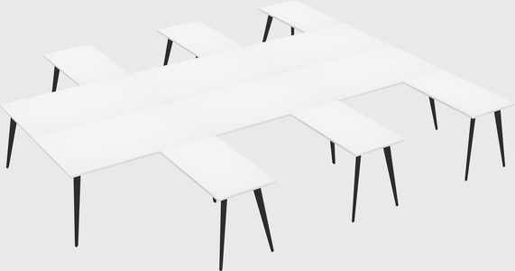 Shared l-shaped office desk system