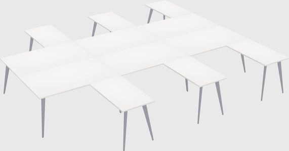 Shared l-shaped office desk system
