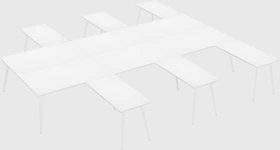 Shared l-shaped office desk system