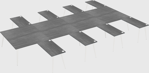 Shared l-shaped office desk system