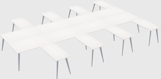 Shared l-shaped office desk system