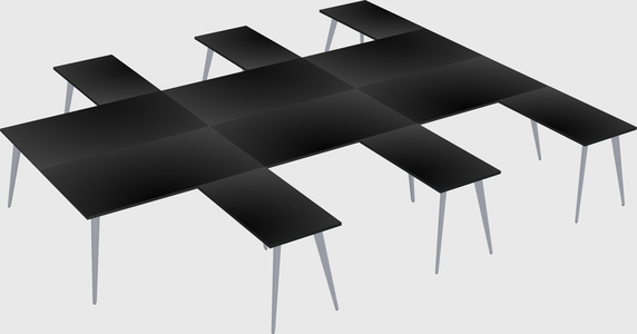 Shared l-shaped office desk system