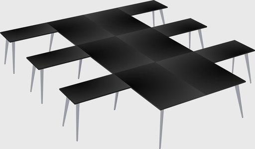 Shared l-shaped office desk system